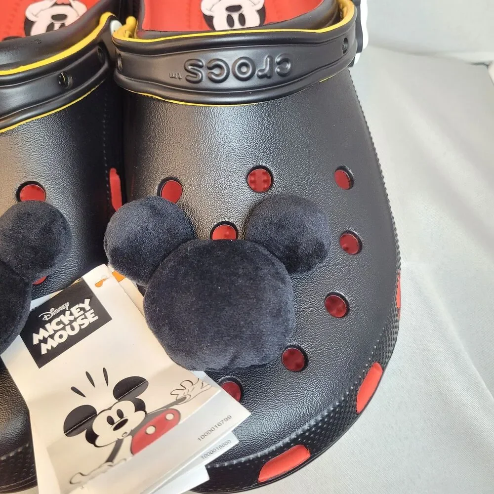 Crocs Disney Parks Plush Mickey Mouse New Black Men's Size 13 Limited Edition